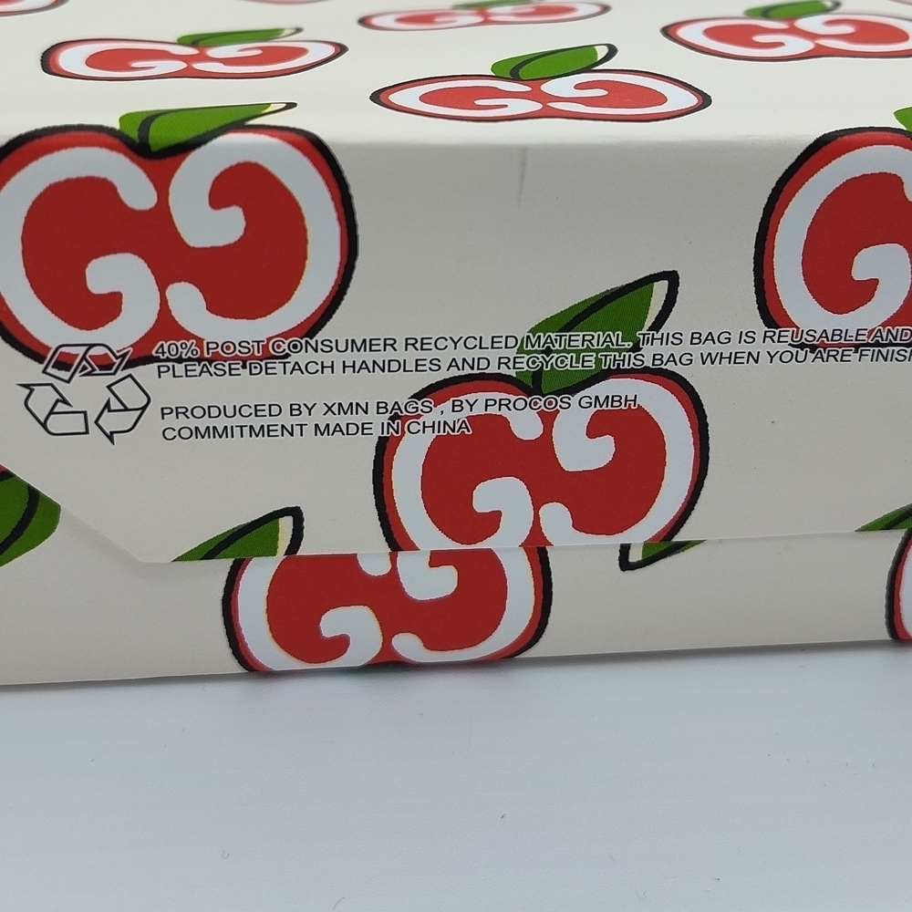 GUCCI Apple Print Gift Bag | Rare GG Apple Logo Shopping Packaging Collector - Picture 8 of 10